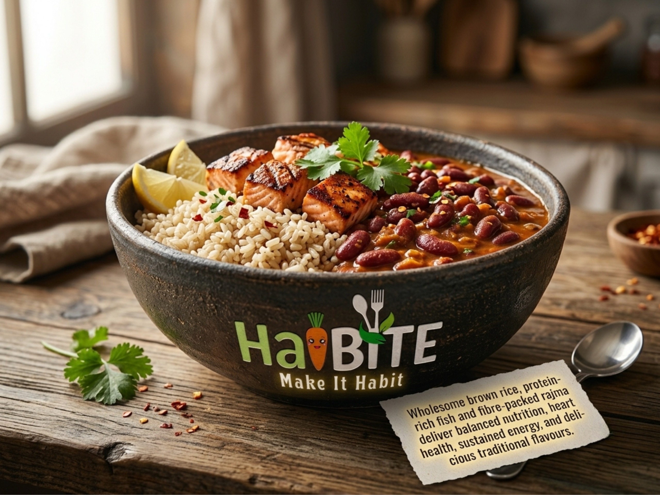 Brown Rice Fish Rajma