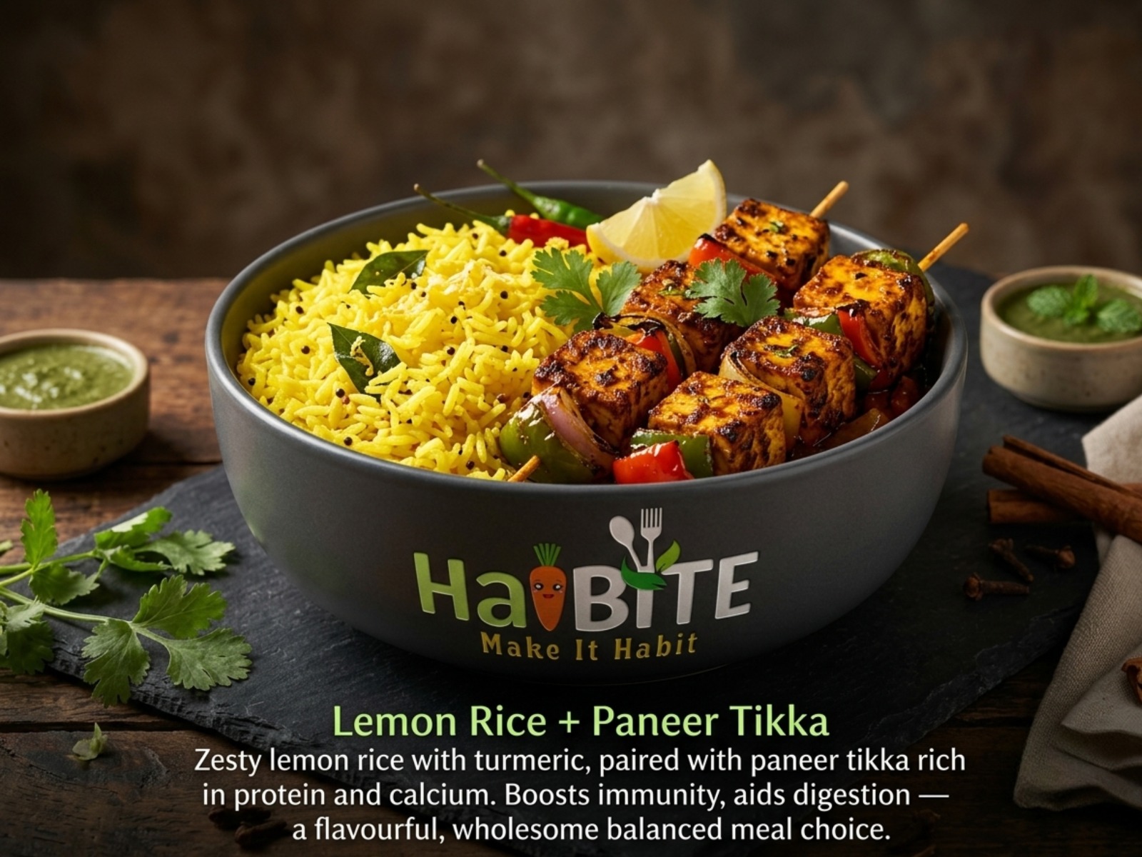 Lemon Rice Paneer Tikka